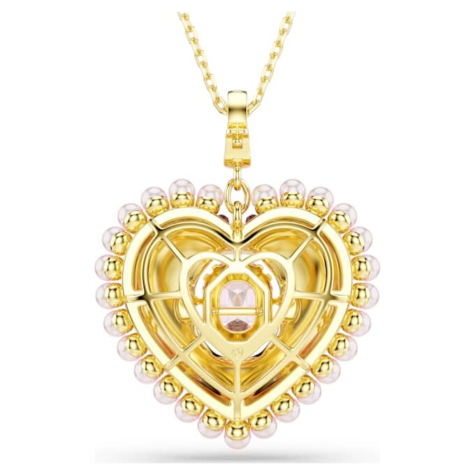 Pingente Idyllia com cortes mistos, coração, rosa, banhado a ouro Pingente Idyllia com cortes mistos, coração, rosa, banhado a ouro