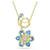 Pingente Idyllia com cortes mistos, flor, azul, banhado a ouro Pingente Idyllia com cortes mistos, flor, azul, banhado a ouro
