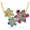 Pingente Idyllia com cortes mistos, flor, multicolorido, banhado a ouro Pingente Idyllia com cortes mistos, flor, multicolorido, banhado a ouro