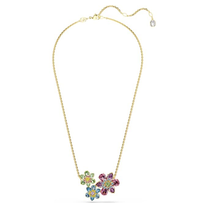 Pingente Idyllia com cortes mistos, flor, multicolorido, banhado a ouro Pingente Idyllia com cortes mistos, flor, multicolorido, banhado a ouro