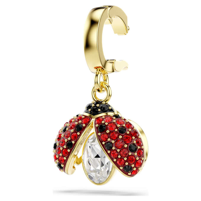 Pingente Idyllia com cortes mistos, joaninha, vermelho, banhado a dourado Pingente Idyllia com cortes mistos, joaninha, vermelho, banhado a dourado