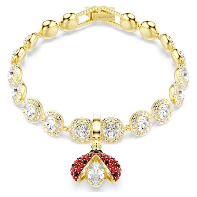 Pingente Idyllia com cortes mistos, joaninha, vermelho, banhado a dourado Pingente Idyllia com cortes mistos, joaninha, vermelho, banhado a dourado
