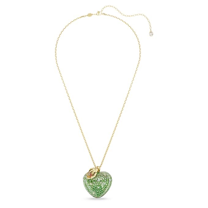 Pingente Idyllia com cortes mistos, maçã, verde, banhado a ouro Pingente Idyllia com cortes mistos, maçã, verde, banhado a ouro