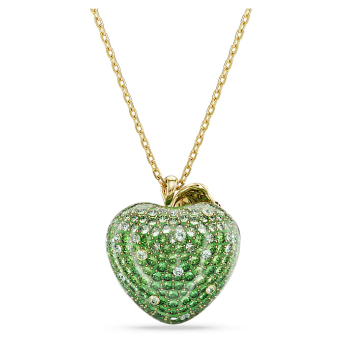 Pingente Idyllia com cortes mistos, maçã, verde, banhado a ouro Pingente Idyllia com cortes mistos, maçã, verde, banhado a ouro