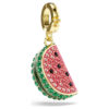 Pingente Idyllia com cortes mistos, melancia, multicolorido, banhado a ouro Pingente Idyllia com cortes mistos, melancia, multicolorido, banhado a ouro