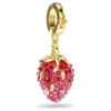 Pingente Idyllia com cortes mistos, morango, vermelho, banhado a dourado