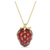 Pingente Idyllia com cortes mistos, morango, vermelho, banhado a ouro Pingente Idyllia com cortes mistos, morango, vermelho, banhado a ouro