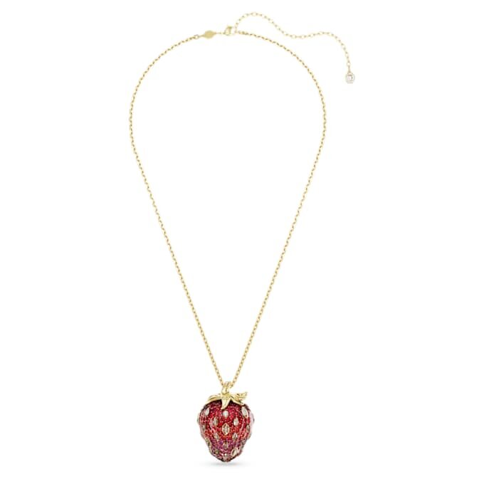 Pingente Idyllia com cortes mistos, morango, vermelho, banhado a ouro Pingente Idyllia com cortes mistos, morango, vermelho, banhado a ouro