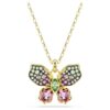 Pingente Idyllia com cortes mistos, pavé, borboleta, multicolorido, banhado a dourado Pingente Idyllia com cortes mistos, pavé, borboleta, multicolorido, banhado a dourado