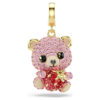 Pingente Idyllia com cortes mistos, ursinho, rosa, banhado a dourado