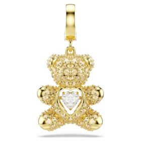 Pingente Idyllia com cortes mistos, ursinho, tom dourado, banhado a ouro