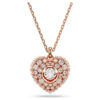 Pingente Idyllia com pérola de cristal, coração, branco, banhado a ouro rosa Pingente Idyllia com pérola de cristal, coração, branco, banhado a ouro rosa