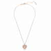 Pingente Idyllia com pérola de cristal, coração, branco, banhado a ouro rosa Pingente Idyllia com pérola de cristal, coração, branco, banhado a ouro rosa