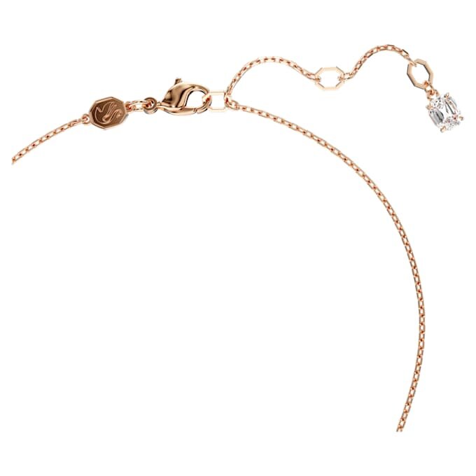 Pingente Idyllia com pérola de cristal, coração, branco, banhado a ouro rosa Pingente Idyllia com pérola de cristal, coração, branco, banhado a ouro rosa