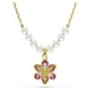 Pingente Idyllia com pérola de cristal, cortes mistos, flor, multicolorido, banhado a dourado Pingente Idyllia com pérola de cristal, cortes mistos, flor, multicolorido, banhado a dourado