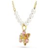 Pingente Idyllia com pérola de cristal, cortes mistos, flor, multicolorido, banhado a dourado Pingente Idyllia com pérola de cristal, cortes mistos, flor, multicolorido, banhado a dourado