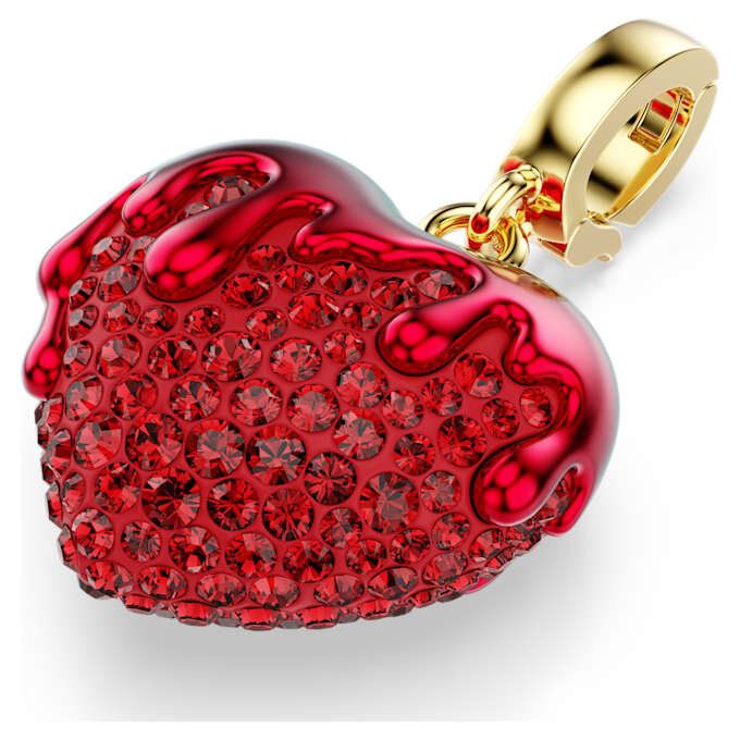 Pingente Idyllia de corte redondo, coração, vermelho, banhado a ouro Pingente Idyllia de corte redondo, coração, vermelho, banhado a ouro