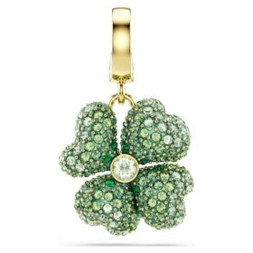 Pingente Idyllia em forma de trevo, verde, banhado a ouro