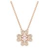 Pingente Idyllia Trevo, Branco, com banho em tom de ouro rosa Pingente Idyllia Trevo, Branco, com banho em tom de ouro rosa