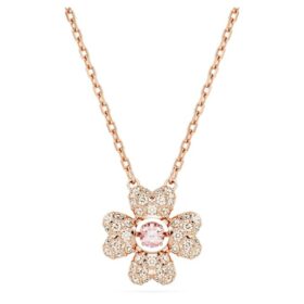 Pingente Idyllia Trevo, Branco, com banho em tom de ouro rosa Pingente Idyllia Trevo, Branco, com banho em tom de ouro rosa