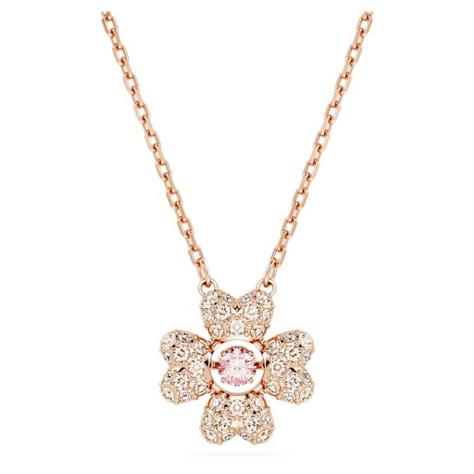 Pingente Idyllia Trevo, Branco, com banho em tom de ouro rosa Pingente Idyllia Trevo, Branco, com banho em tom de ouro rosa
