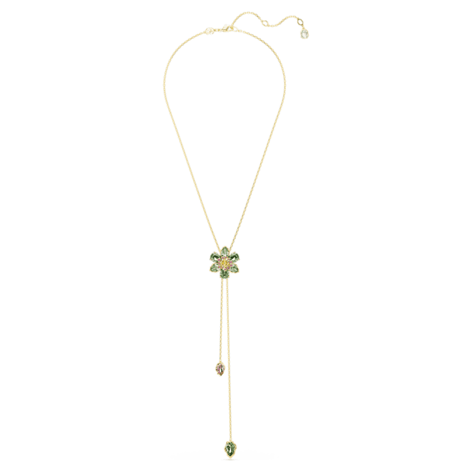 Pingente Idyllia Y com cortes mistos, flor, multicolorido, banhado a dourado Pingente Idyllia Y com cortes mistos, flor, multicolorido, banhado a dourado