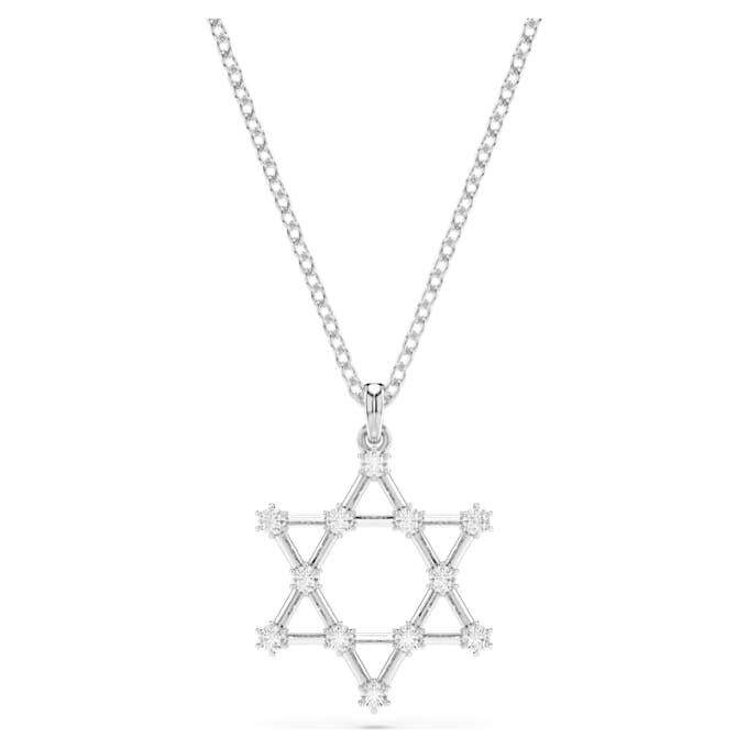 Pingente Insigne de corte redondo, estrela, branco, banhado a ródio Pingente Insigne de corte redondo, estrela, branco, banhado a ródio
