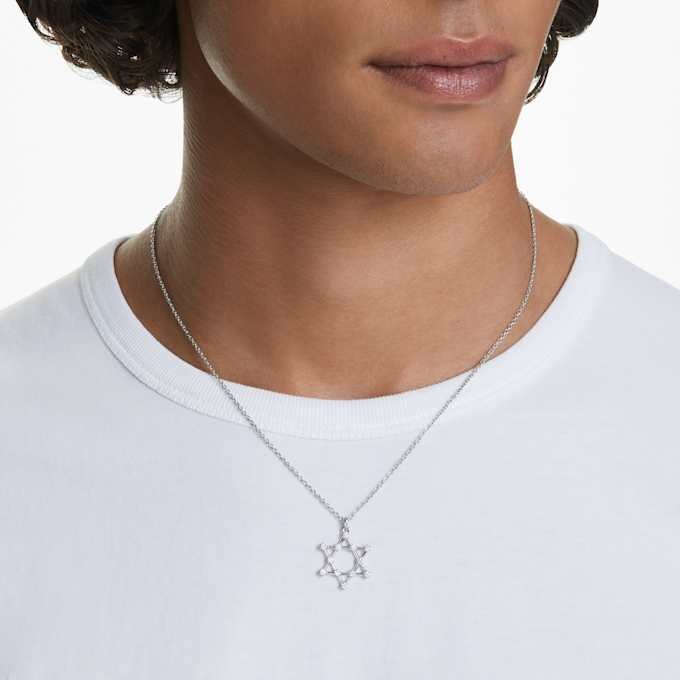Pingente Insigne de corte redondo, estrela, branco, banhado a ródio Pingente Insigne de corte redondo, estrela, branco, banhado a ródio