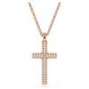 Pingente Insigne em forma de cruz, branco, banhado a ouro rosa Pingente Insigne em forma de cruz, branco, banhado a ouro rosa