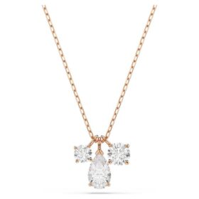 Pingente Mesmera com cortes mistos, branco, banhado a ouro rosa