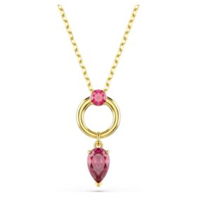 Pingente Mesmera com cortes mistos, vermelho, banhado a dourado