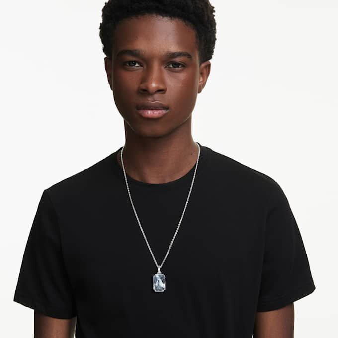 Pingente Millenia com corte octogonal, branco, banhado a ródio Pingente Millenia com corte octogonal, branco, banhado a ródio