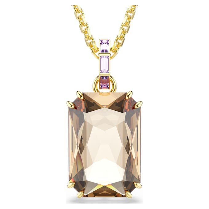 Pingente Millenia com corte octogonal, cor caramelo, banhado a ouro Pingente Millenia com corte octogonal, cor caramelo, banhado a ouro