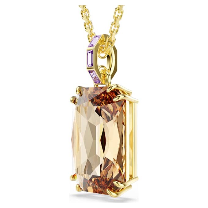 Pingente Millenia com corte octogonal, cor caramelo, banhado a ouro Pingente Millenia com corte octogonal, cor caramelo, banhado a ouro