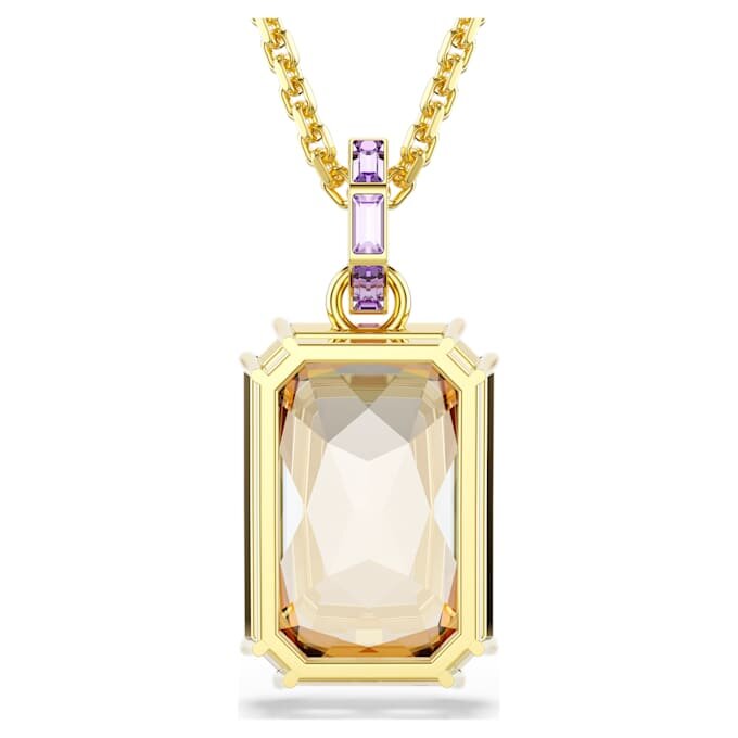 Pingente Millenia com corte octogonal, cor caramelo, banhado a ouro Pingente Millenia com corte octogonal, cor caramelo, banhado a ouro