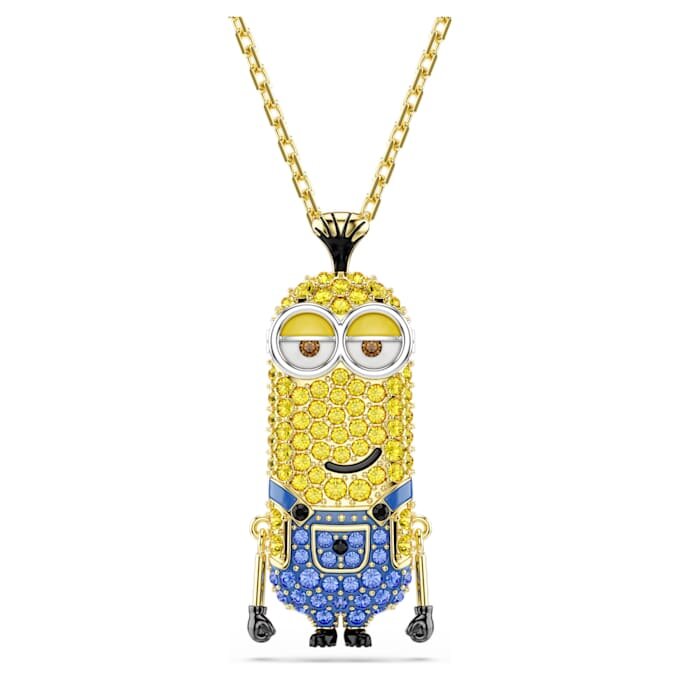 Pingente Minions Kevin com pavé, multicolorido, banhado a dourado Pingente Minions Kevin com pavé, multicolorido, banhado a dourado