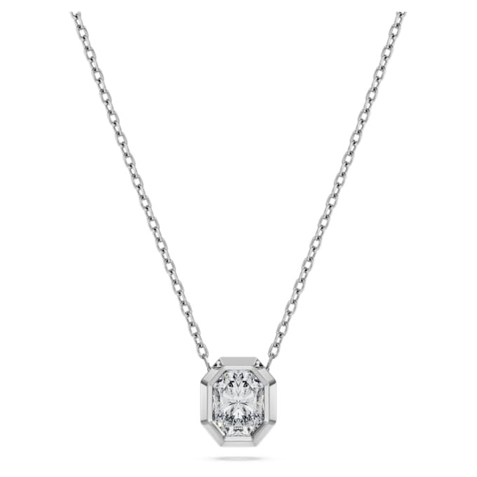 Pingente octogonal com diamantes cultivados em laboratório, 0,5 Ct no total, forma octogonal, ouro branco de 14K Pingente octogonal com diamantes cultivados em laboratório, 0,5 Ct no total, forma octogonal, ouro branco de 14K