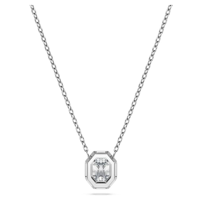 Pingente octogonal com diamantes cultivados em laboratório, 0,5 Ct no total, forma octogonal, ouro branco de 14K Pingente octogonal com diamantes cultivados em laboratório, 0,5 Ct no total, forma octogonal, ouro branco de 14K