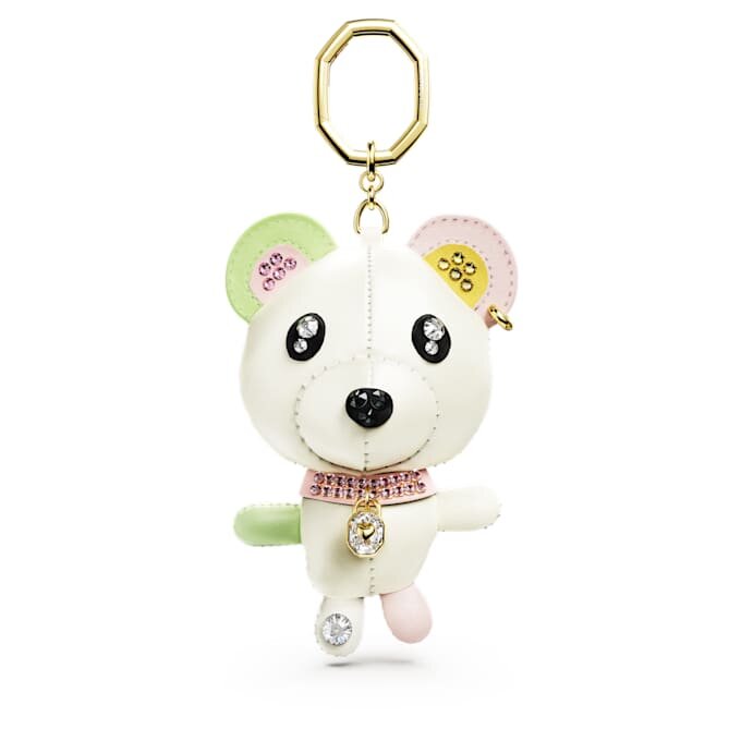 Pingente para mala em forma de ursinho, multicolorido, banhado a ouro Pingente para mala em forma de ursinho, multicolorido, banhado a ouro
