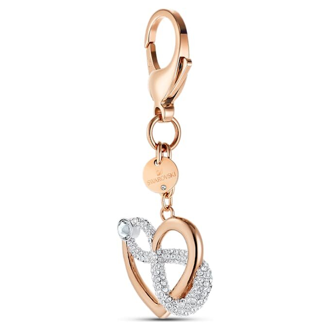 Pingente para mala «Infinity» com símbolo do infinito e coração, branco, acabamento em metais misturados Pingente para mala «Infinity» com símbolo do infinito e coração, branco, acabamento em metais misturados
