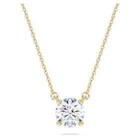 Pingente Solitário Eternity com diamantes cultivados em laboratório, 1 Ct Tw, forma redonda, ouro amarelo de 14K