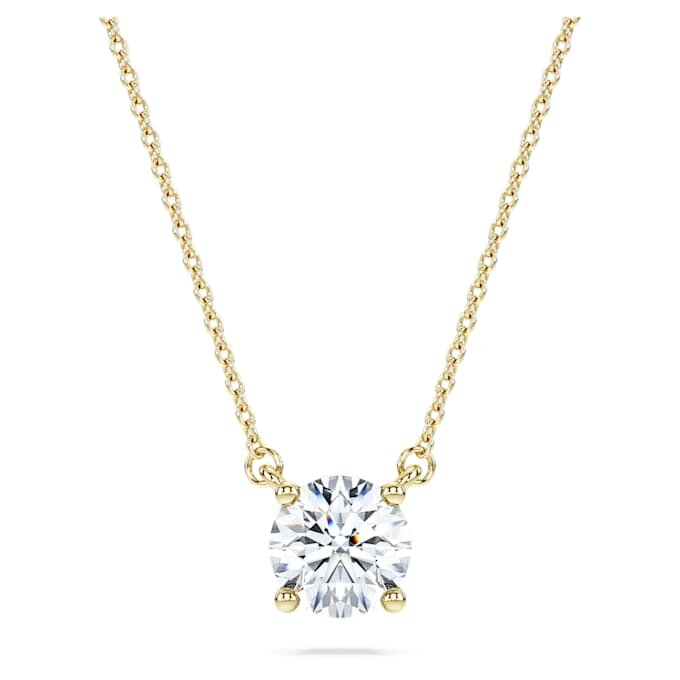 Pingente Solitário Eternity com diamantes cultivados em laboratório, 1 Ct Tw, forma redonda, ouro amarelo de 14K Pingente Solitário Eternity com diamantes cultivados em laboratório, 1 Ct Tw, forma redonda, ouro amarelo de 14K