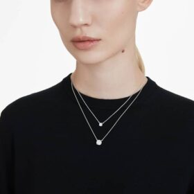 Pingente Solitário Eternity com diamantes cultivados em laboratório, 2 Ct Tw, forma redonda, ouro branco de 14K