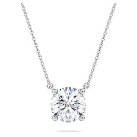 Pingente Solitário Eternity com diamantes cultivados em laboratório, 2 Ct Tw, forma redonda, ouro branco de 14K