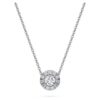 Pingente Solitário Eternity Halo com diamantes cultivados em laboratório, 0,23 ct no total, forma redonda, prata esterlina Pingente Solitário Eternity Halo com diamantes cultivados em laboratório, 0,23 ct no total, forma redonda, prata esterlina
