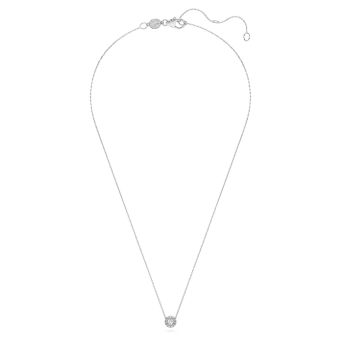 Pingente Solitário Eternity Halo com diamantes cultivados em laboratório, 0,23 ct no total, forma redonda, prata esterlina Pingente Solitário Eternity Halo com diamantes cultivados em laboratório, 0,23 ct no total, forma redonda, prata esterlina