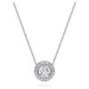 Pingente Solitário Eternity Halo com diamantes cultivados em laboratório, 0,59 Ct no total, forma redonda, ouro branco de 14K Pingente Solitário Eternity Halo com diamantes cultivados em laboratório, 0,59 Ct no total, forma redonda, ouro branco de 14K