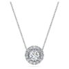 Pingente Solitário Eternity Halo com diamantes cultivados em laboratório, 1 Ct Tw, forma redonda, ouro branco de 14K Pingente Solitário Eternity Halo com diamantes cultivados em laboratório, 1 Ct Tw, forma redonda, ouro branco de 14K