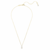 Pingente Stilla Attract, corte redondo, branco, banhado a dourado