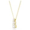 Pingente Stilla Attract, corte redondo, branco, banhado a dourado
